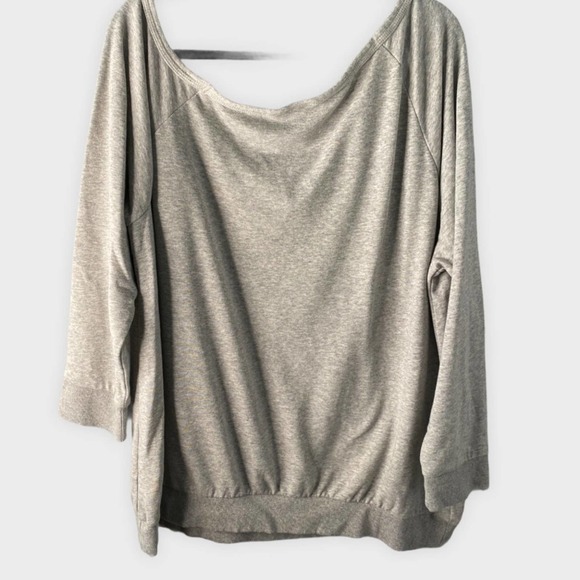 TORRID LOVE YA SELF LIGHT GREY TERRY OFF SHOULDER SWEATSHIRT SIZE 3X - Picture 5 of 7